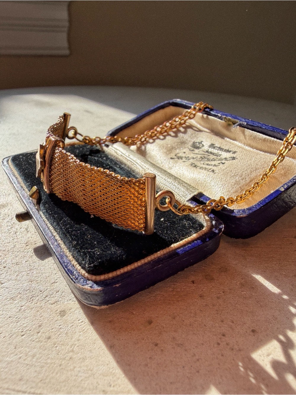 Antique Upcycled Choker Necklace Watch Chain Repurposed Panel Layering Collar - Picture 4 of 10